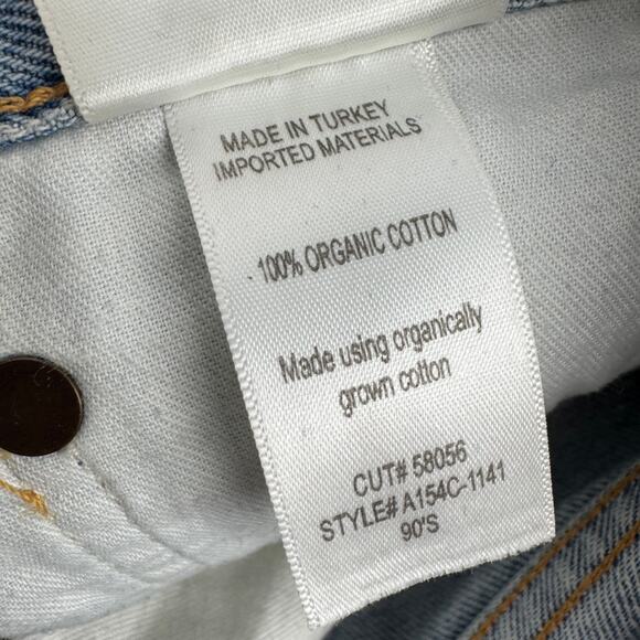 AGOLDE 90s Pinch Waist‎ Distressed Button fly Straight Leg Jeans Blue Size 26 - Picture 10 of 11